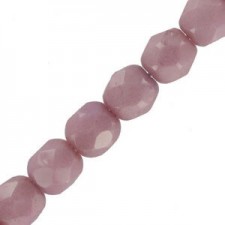 Czech Fire polished faceted glass beads 3mm Chalk white lila luster
